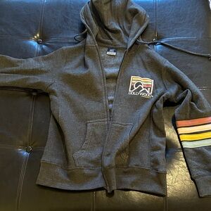 MV Sport Gray Hoodie with Colorful Stripes